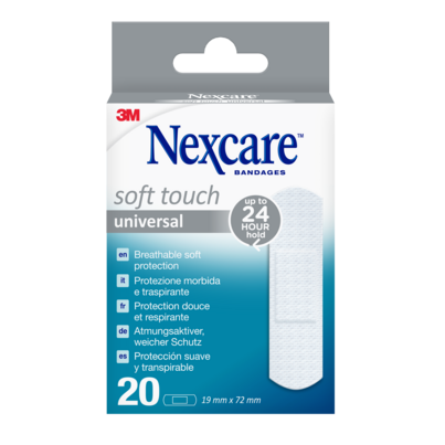 Nexcare™ Soft Touch Universal Pflaster, 19 mm x 72 mm, 20/Packung, A-Nr.: 5738012 - 01