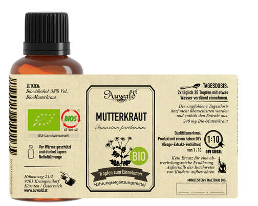 Auwald® - Mutterkraut- BIO Tropfen (Auszug, Extrakt, Essenz), A-Nr.: 5709708 - 04