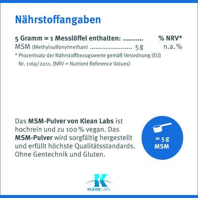 MSM Pulver Klean Labs, A-Nr.: 5747548 - 08